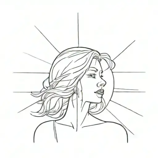 Woman Looking At Sun