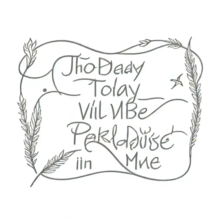 A Quill Pen Writing The Phrase 'Today You Will Be With Me In Paradise'