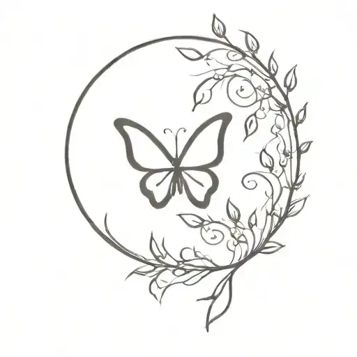 Vine Circling Butterfly Flying Towards The Sun