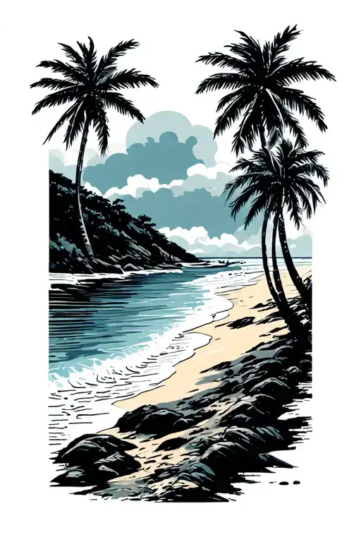 Beach Landscape No Palm Trees
