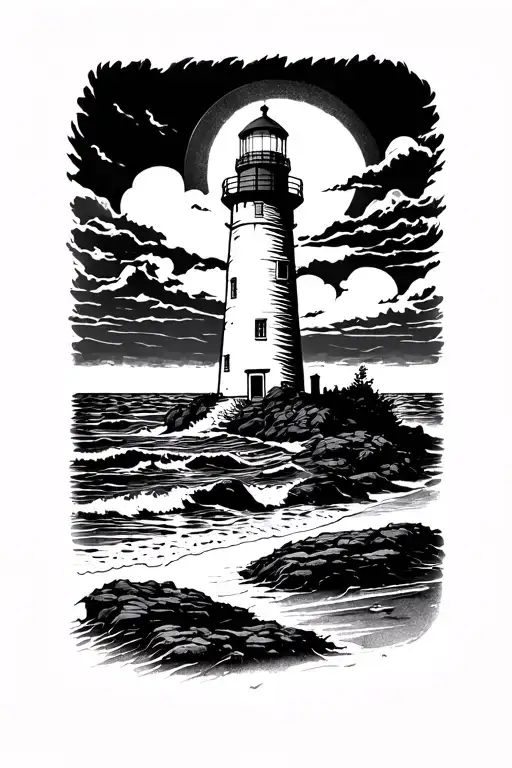 Lighthouse On The Beach Landscape