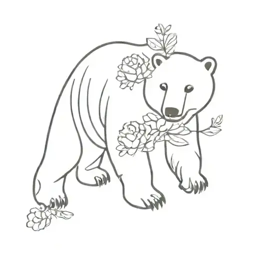 Polar Bear And Flower