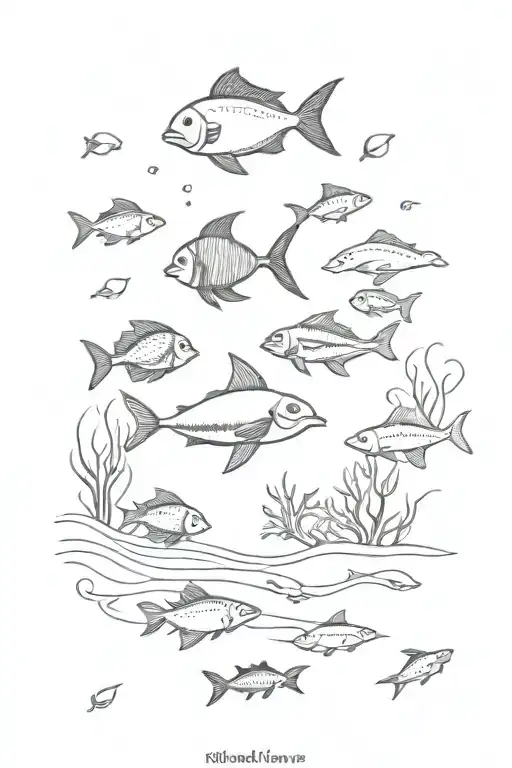 Ocean Creatures Swimming