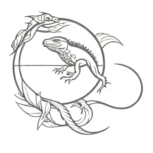 Iguana Globe Surrounded