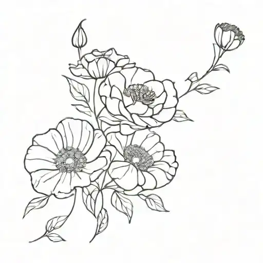 Rose Poppy Daisy Morning Glory Chrysanthemum