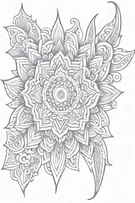 Moon Star Mandala Design Incorporating