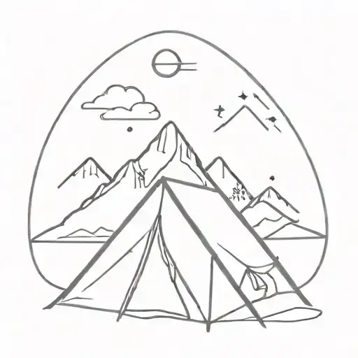 Tent With Mountain And Animal