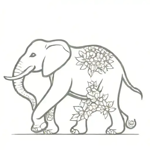 Incorporate A Detailed Elephant Design Into A Spinal Cord Injury Awareness Ribbon