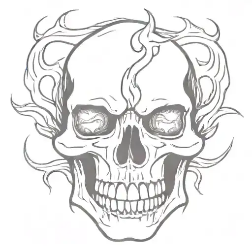 Flames Coming Out Of Skull Mouth Open