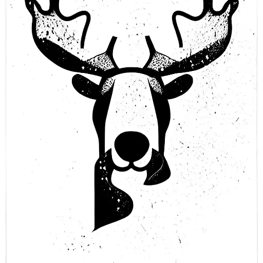 Cartoon Moose Profile Outline With Dog Paw Print And The Letters Rcs And Pts