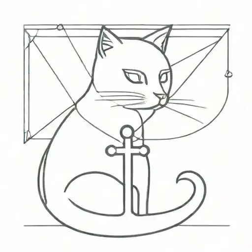 Cat Sitting Inside An Anchor