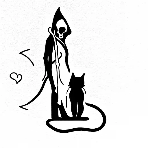 Grim Reaper With Cat