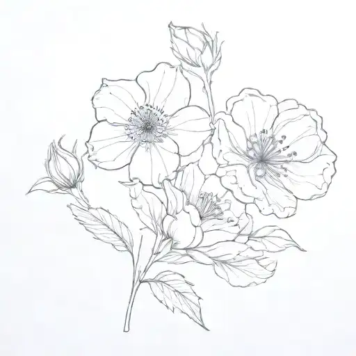 November And December Birth Flowers Mixed Together With Stems