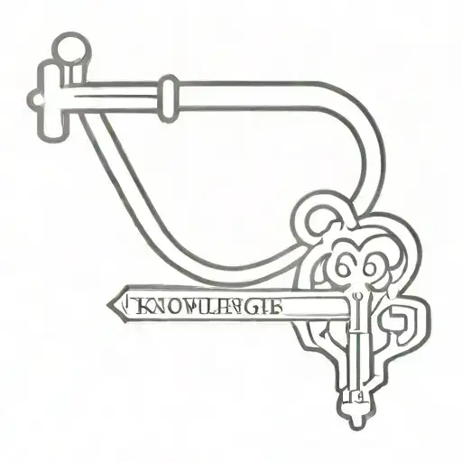 Skeleton Key With The Words 'Knowledge Is The Key' Incorporated
