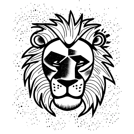 Astronaut Dunking Basketball Behind Lion Head