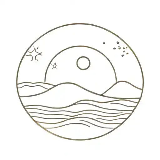 A Sun Rising Above Waves