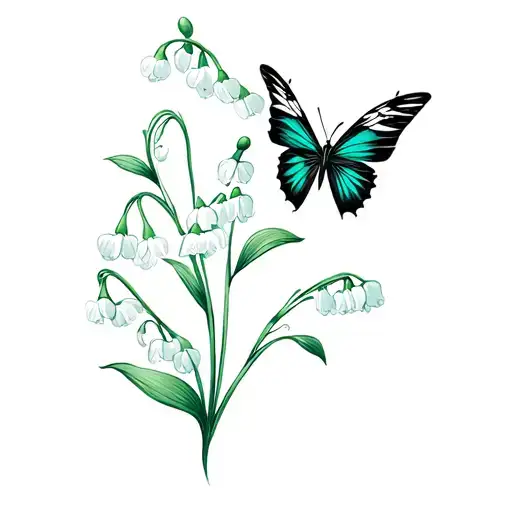 Lily Of The Valley And Butterfly