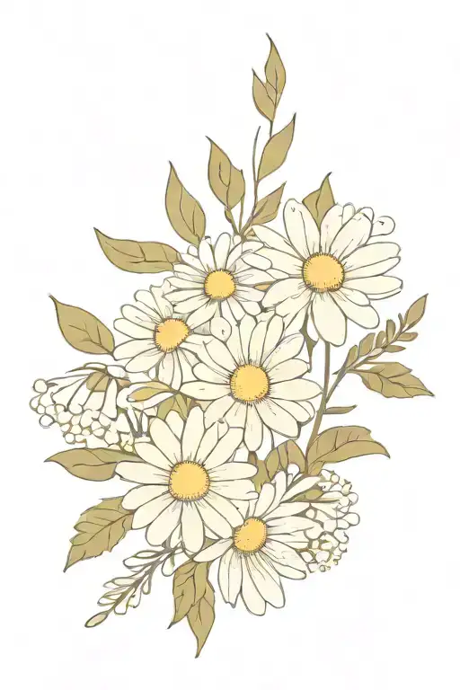 Daisy And Hawthorn And Mums Flower Wrap Around