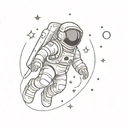 Floating Astronaut In Space Surrounded By Starts Galaxy's Afo