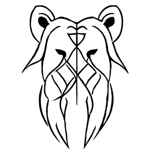 Bear And Nordic Runes Intertwined