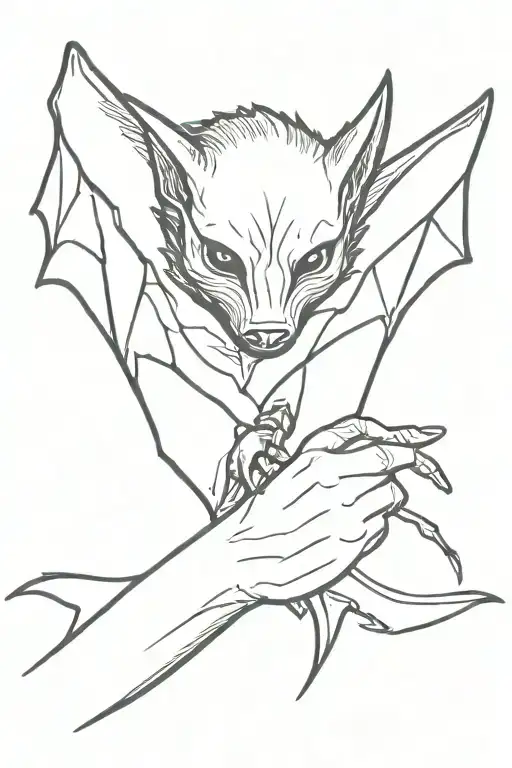 Vampire Bat Wings Wrapping Around The Wrist