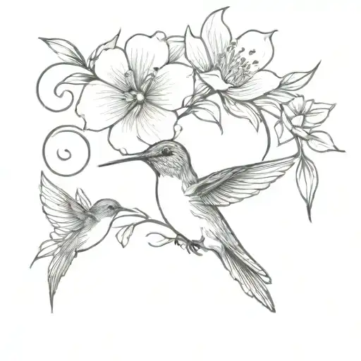 Hummingbird Floral Wrist Wrap Around