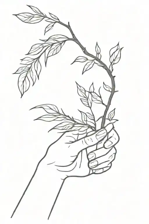 One Hand Holding Plant Branch