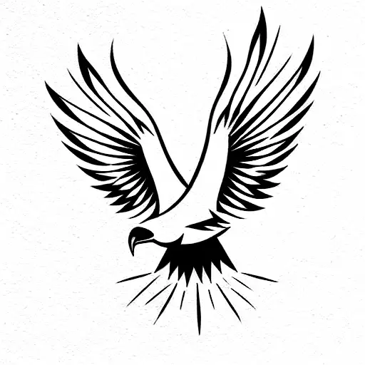 An Outline Of Eagle Catching A Lion