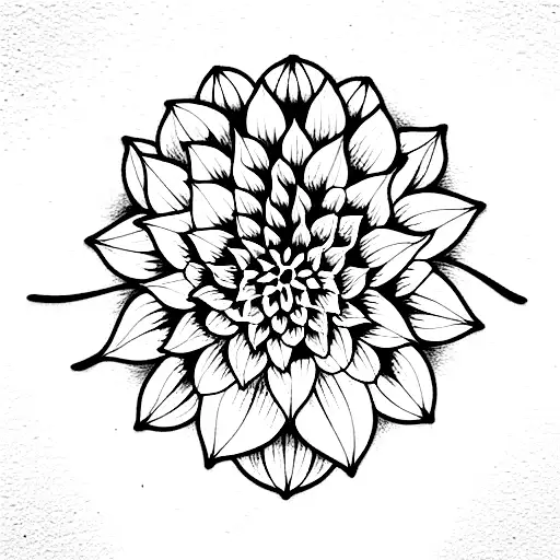 Full Moon And Dahlia Flowers