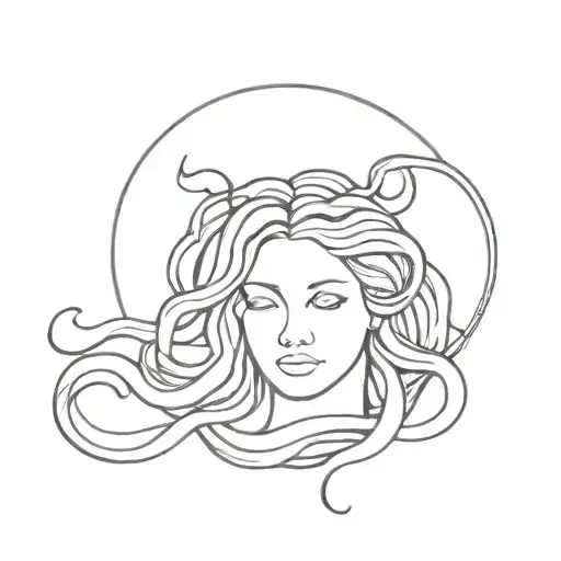 Medusa Diosa Griega Con Tatuajes Y Dilataciones