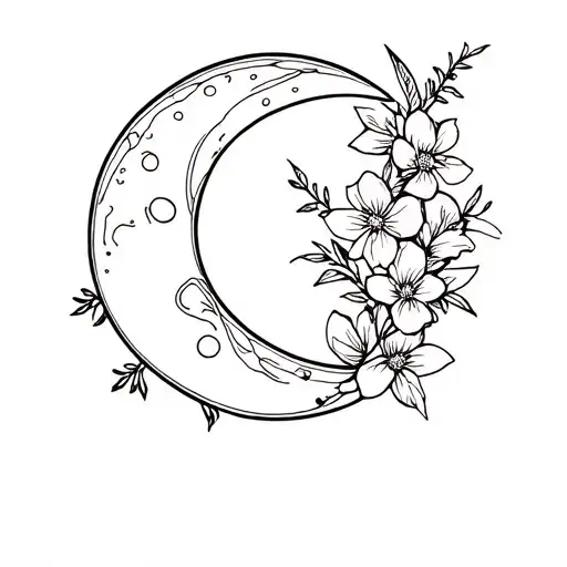 Moon And Flowers