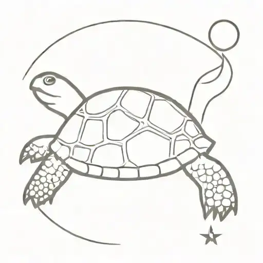 Turtle And Crescent Moon