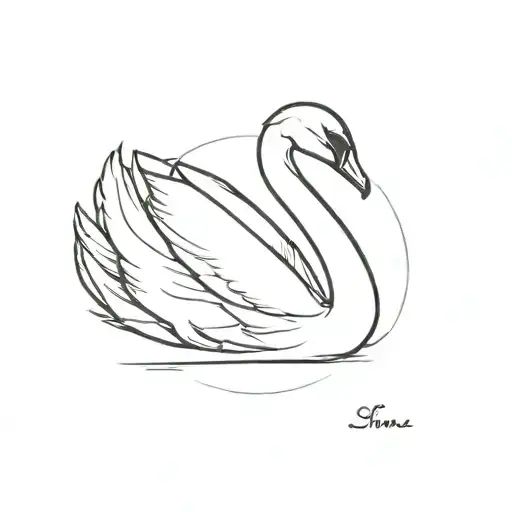 Fine Line Simple Swan