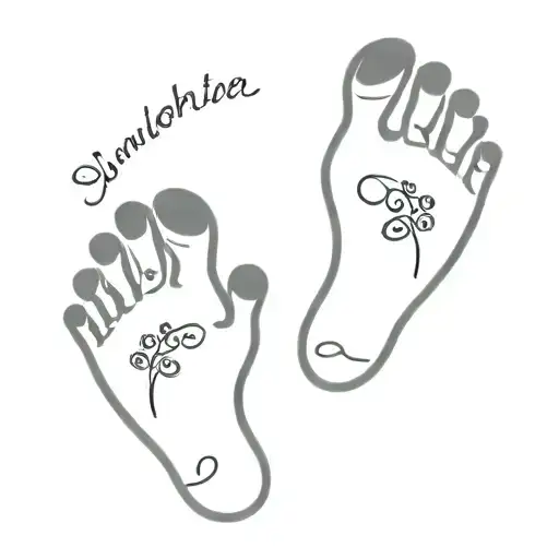 Memory Tattoo With Hand And Foot Print Daughter Name