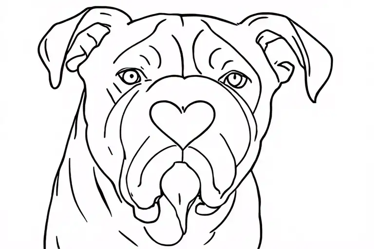 Heart In Mouth Of Staffordshire Terrier Dog