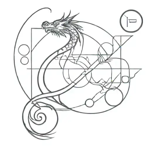 Fibonacci Style Tattoo That Relates A Dragon To Chemistry