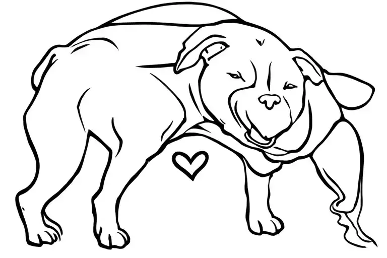 Pitbull And Heart