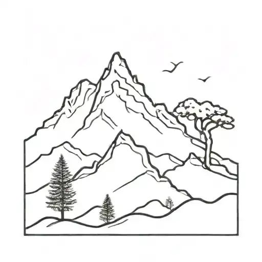 Mountain With A Tree Growing