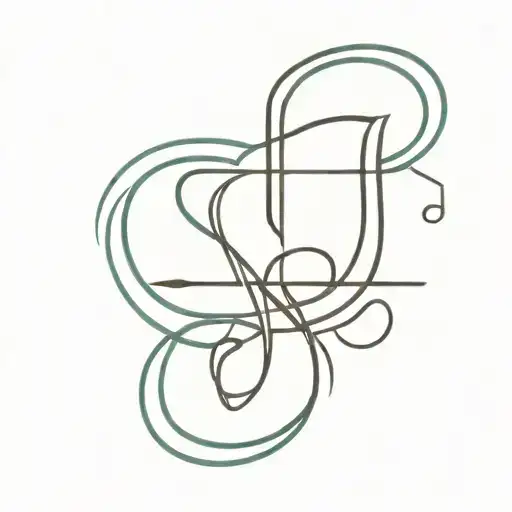 C&j Initials Intertwined Music Note Made
