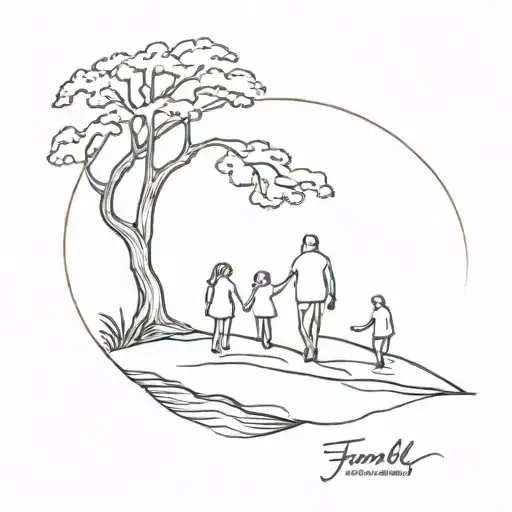 Family And Island Beyond Reunion And Tree