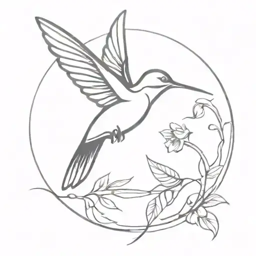 Hummingbird And Unconditional Love Symbol Intertwined