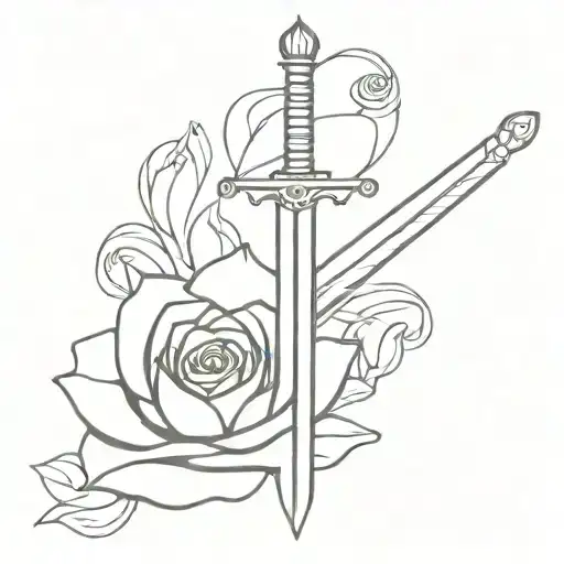 Sword With Rose And Lotus