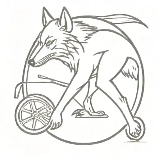 Wolf And Motorbike Racing