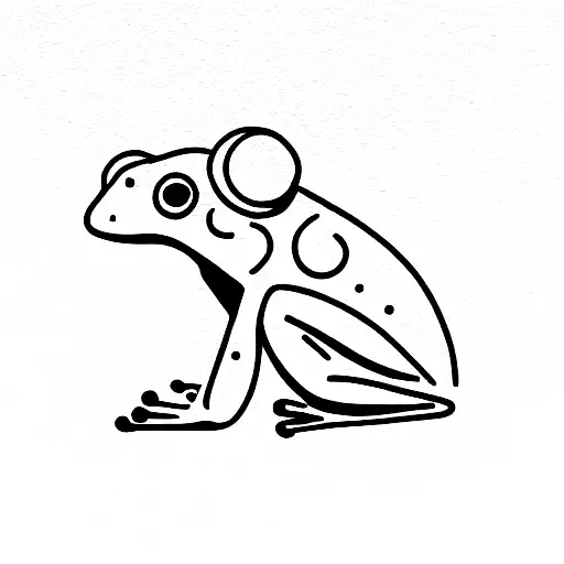 Small Frog Stretching Its Left Hand Upwards To Lift A Barbell Rattle