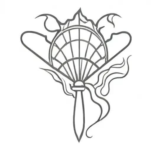 Hand Fan With Fire Flames