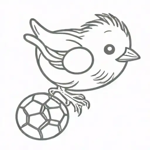 A Little Chick With A Soccer Ball
