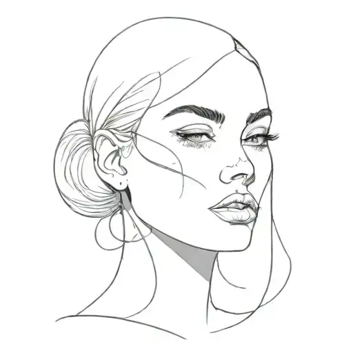 Line Drawing Women Face