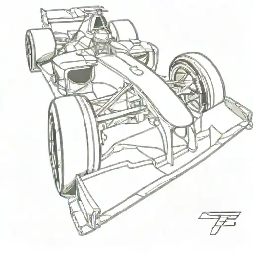Single Continous Line Art Of Formula One Car