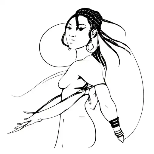 Black Woman Warrior Wielding