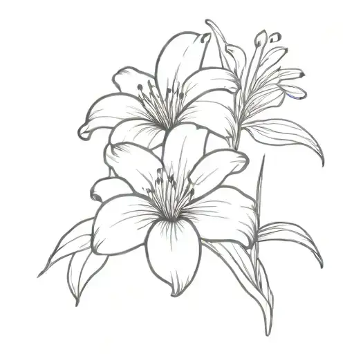 Tiger Lily And A Daisy Flower